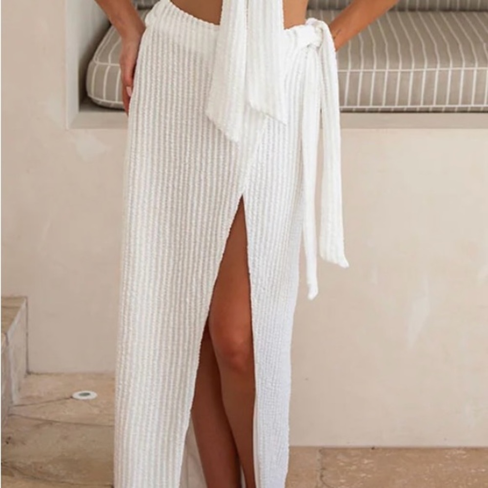 Sabo Skirt White Maxi Wrap Skirt